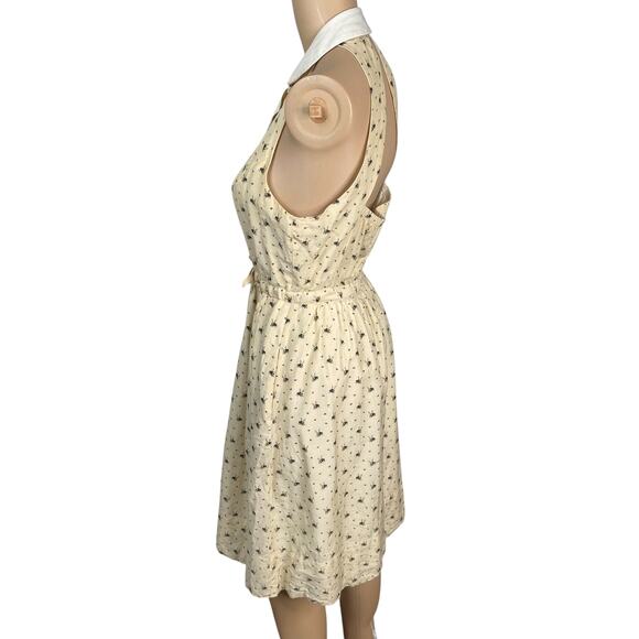 Anthropologie Honeyed Life Bee Print Button Down Cottagecore Dress SZ 0 - Picture 8 of 12